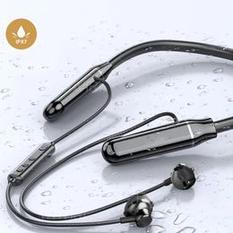 Écouteurs TWS casque sans fil Bluetooth 5.2 écouteurs tour de cou magnétique IPX7 étanche Sport casque de course avec Microphone