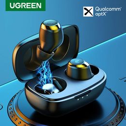 Oortelefoon Ugreen Draadloze Bluetooth 5.0-oortelefoon TWS HiTune-hoofdtelefoon aptX Qualcomm Echte draadloze stereo-oordopjes Oortelefoon voor Xiaomi