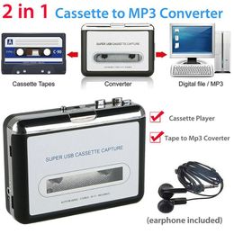 Oortelefoon USB2.0 Draagbare Tape naar Pc Super Cassette naar Mp3 Audio Muziek Cd Digitale Speler Converter Capture Recorder + hoofdtelefoon