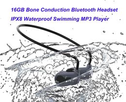 Écouteurs sans fil à Conduction osseuse, casque d'écoute MP3 étanche IPX8, Bluetooth 16G, MP3, pour sport de natation, lecteur de musique