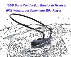 Auriculares inalámbricos de conducción ósea, IPX8, resistentes al agua, MP3, Bluetooth, 16G, MP3, para natación, deportes, reproductor de música