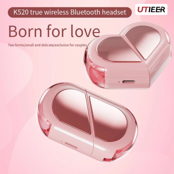 Écouteurs sans fil coeur casque 5.3 Bluetooth casque de haute qualité en forme de TWS casque femmes mignons écouteurs intra-auriculaires avec tous les smartphones