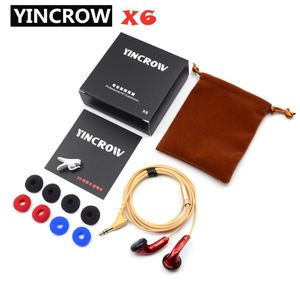 Écouteurs YINCROW X6 3.5mm écouteurs intra-auriculaires à tête plate écouteurs professionnels fièvre HIFI écouteur PK PK1 MX985 sans micro