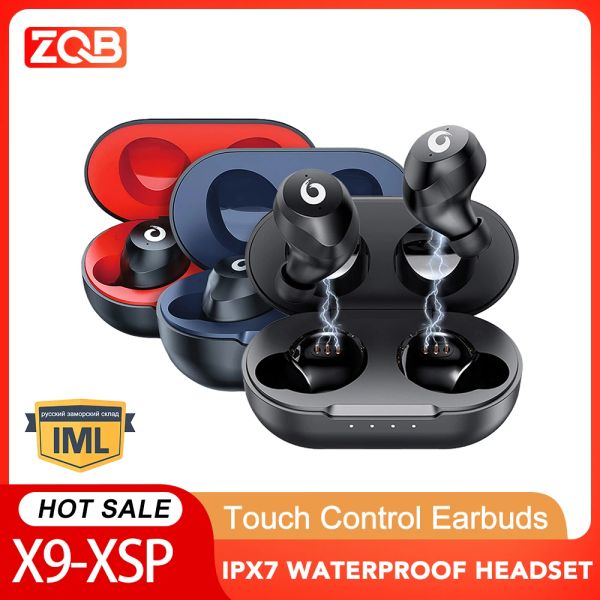 Écouteurs ZQB X9 Écoute Bluetooth True Wireless Earbuds BT5.3 Hifi IPX7 Effectuer un casque étanche Contrôle touche