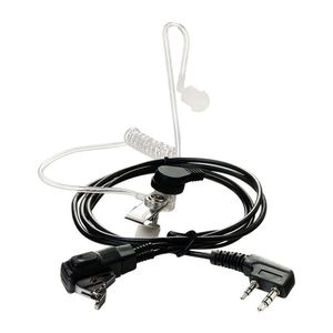 Oreillette secrète Radio Pin 2 Tube acoustique talkie-walkie écouteur avec un micro PTT talkie-walkie casque pour Baofeng Wouxun noir