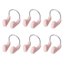 Bouchons d'oreilles 6PCS Pince-nez de natation étanche Anti-étouffement Pince-nez de fil de natation professionnel Protection du nez sous-marin Fleshcolor 230616