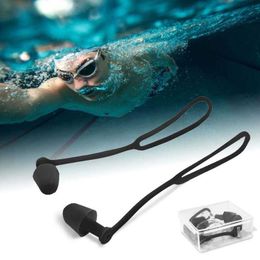 Oordoppen doos vol zwemmen oordoppen geluidsreductie sile zachte oordoppen zwemmen een bril met lanyard oordoppen beschermende oren p230517