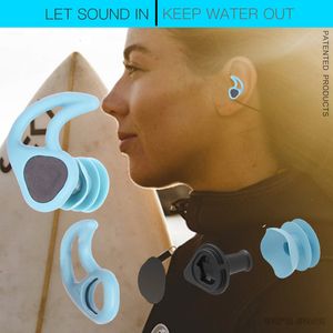 Bouchons d'oreilles Bouchons d'oreille de natation Silicone souple Son Bouchons d'oreilles imperméables Plongée Eau Surf Nager Preuve de l'eau Tactile Écouteurs Snorkeling Set 230320