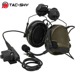 Plugs tacsky tactical casque COMTAC III CASHET ARC Rail Bracket Version du pick-up Noise Crim Up Shooting pour Airsoft Sports