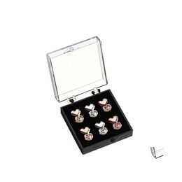 Boucle d'oreille Retour Mode Hypoallergénique Double Amour Coeur Lifter Convient à Tous Lobe Stud Nut Lift Support Post Boucles D'oreilles Pour Les Femmes Drop Del Ot3Sx