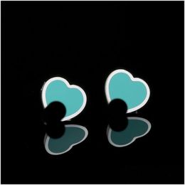 Boucle d'oreille Coeur Boucles d'oreilles Designer pour femmes 100% 925 Sier Stud Couple Bijoux Cadeaux Femme Accessoires En Gros Avec Boîte Drop Del Dhmlz