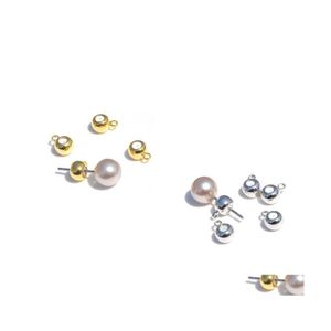 Boucle d'oreille Bague arrière Boule Bouchons d'oreille Or Sier Plaqué Bouchons ronds pour la fabrication de bijoux Accessoires de bricolage Drop Livraison Résultats Composants Otttb