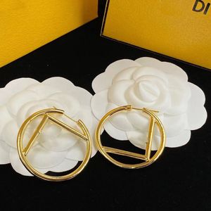 boucle d'oreille designer pour femme boucles d'oreilles en or bijoux de luxe Mode classique Big Circle Boucle d'oreille Lettres F trèfle boucle d'oreille designer bijoux En gros