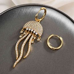 Oorbel Luxe Mode Designer Oorbellen Lange Overdreven Asymmetrische Kwallen Tassel Earring Gold Color Dropshipping ZK30