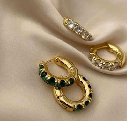 Ohrring S925 Sterling Silber Französisch Smaragd Kristall Ohrringe Damen Mode Gericht Ohrringe High Sense7297169