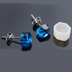 Pendientes de molde de silicona de aretes Mini cubo de cubo Triángulo Triángulo Joya Crystal Jewely Molde de resina Moldes de silicona DIY