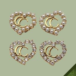 Boucle d'oreille Bouilles d'oreilles Designer G Luxury Jewelry Bijoux S925 Silver Pin Pearl Diamond Love