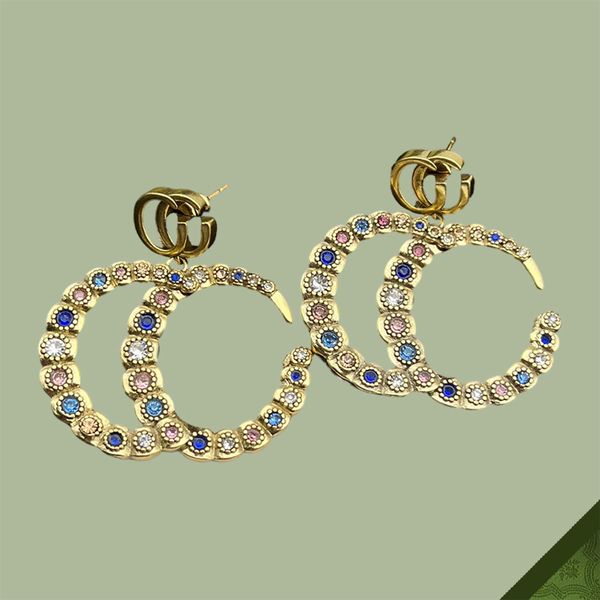Boucles d'oreille Moules d'oreilles Designer G Luxury Jewelry Bijoux S925 Silver Pin Diamond Lettre monogrammé nouvelle mode Faits Hi-Qualités pour femmes de haute qualité