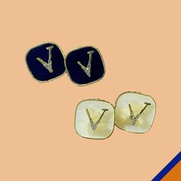 Boucles d'oreille Boucles d'oreilles Designer V Luxury Jewelry Bijoux S925 LETTRE ALPHABET PIN SILFE