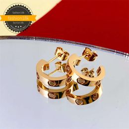 Oorbel stud Gouden hoepel oorbellen Gouden klaver oorbellen Luxe gouden 18k oorknopjes Ontwerper voor vrouwen Hoepel oorbellen Stud Letter oorbel sieraden met doosset