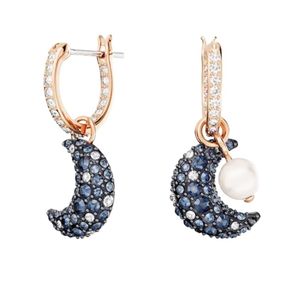 Oorbel Swarovskis Designer Juwelen Originele kwaliteit Luna Moon Pareloorbellen voor dames Asymmetrisch gebruik van elementen Kristal Prachtige oorbellen voor dames