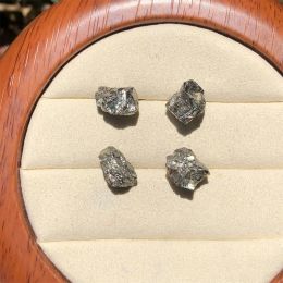 Boucles d'oreilles 1 paire Fengbaowu Natural Rough Stone Pyrite Boucle d'oreille étalon 925 Bijoux de mode en argent sterling pour les femmes
