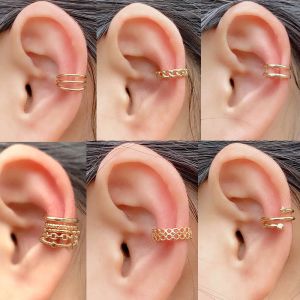 Boucles d'oreilles 15 conceptions Clipons à poignets d'oreille sur le brouillard non percé faux sans perçage de boucle d'oreille de cartilage d'oreille