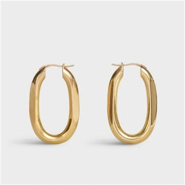 Boucles d'oreilles 18K Gold plaqué laiton U Forme cerceau d'oreille pas de zircone cubique pour femmes fête des bijoux de lawar dure conception géométrique