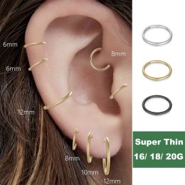 Oorbellen 2/6 stks naadloos 316L roestvrijstalen neu ring voor mannen dames hoepel oorbellen septum helix tragus oor piercing sieraden 20g 18g 16g