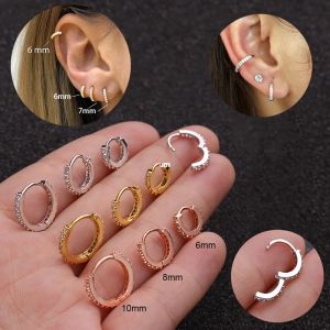 Oorbellen 2 pc's regenboog kleine knuffels hoepel oorbellen meisje kleine ringen kraakbeen kleine helix piercing conch earlobe tragus cirkel mannen hoepels