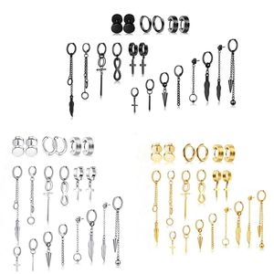 Boucles d'oreilles 20 pièces en acier inoxydable Huggie charnières boucles d'oreilles Kpop coréen cerceau boucles d'oreilles Kit femmes hommes mode bijoux M2 en gros