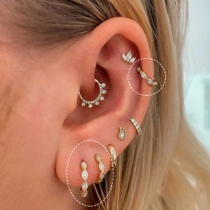 Boucles d'oreilles 6/8 / 10 mm Helix Conch Ear Ear Piercing Hoop Round Oreing Brings for Women 1pc Inravaid Zircon Gold Color Mini Circle Oreing Fashion Bijoux