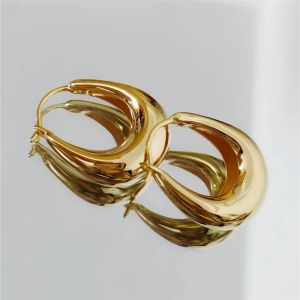 Oorbellen 925 Zilverplated gouden kleur ovale hoepel oorbellen voor vrouwen feest bruiloft sieraden cadeau eh842