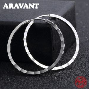 Oorbellen 925 Sterling Silver Big Hoop -oorbellen voor vrouwen Fashion Wedding Sieraden