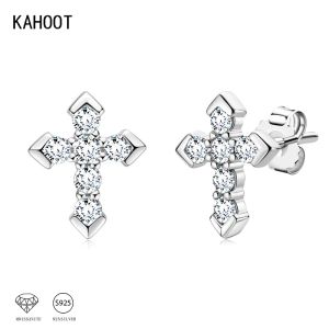 Boucles d'oreilles 925 Silver Silver Moissanite Arrow Cross Boucles d'oreilles Tendance mode Hiphop Européen et Américain Couples Men and Women