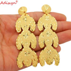 Boucles d'oreilles ADIXYN DUBAI Boucles d'oreilles mignonnes pour femmes 24k couleur or Copper Light Weight Bijoux african Inde Femmes Femmes N01316