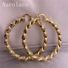 Boucles d'oreilles Aurolaco 3090 mm Boucles d'oreilles Big Hoop Boucles d'oreilles de style hip hop en acier inoxydable