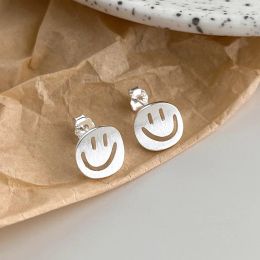 Boucles d'oreilles BF Club 925 Sterling Silver Vintage Smile Face Boucles d'oreilles pour les femmes Bijoux d'oreille tendance Empêcher les accessoires Allergy Party Gift