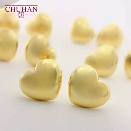 Boucles d'oreilles Chuhan 18k Gold Classic Heart Design Cart Boucles d'oreilles Femmes Real Au750 Gift de version épaissie exquise pour petite amie Fine bijoux