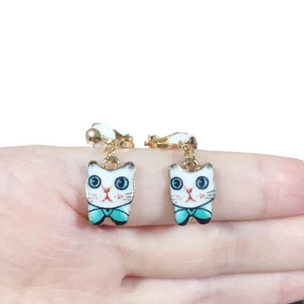 Boucles d'oreilles clip sur les boucles d'oreilles enfants mignon carton animal net oreille pas de piercing anneaux d'oreille pour enfants bijoux bijoux coréen Clip d'oreille pour filles