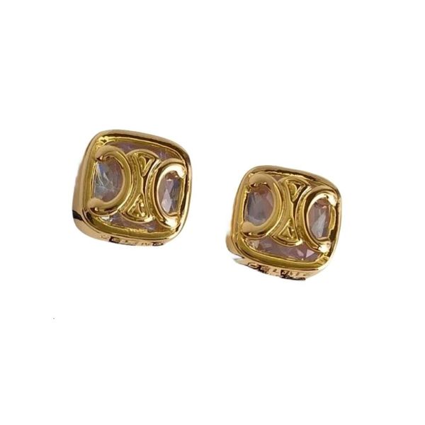 Boucles d'oreilles CLNE Designer luxe mode femmes boucles d'oreilles carrées dorées avec un petit sens de conception avancé 2023 nouvelle mode tempérament de luxe léger