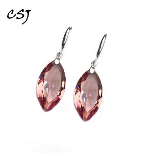 Boucles d'oreilles CSJ 2020 Nouvelle mode Zultanite Oreilleur Sterling 925 Silver Créé Sultanite Fine Bijoux pour femme Boîte cadeau de fête de mariage