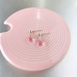 Pendientes Daimi Pendientes de topacio rosa daimi Pendientes de topacio rosa femenino