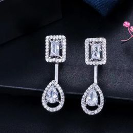 Pendientes Pendientes de diseñador Joyas de lujo Diseño de cartas de color sólido Pendientes Diamantes Versátil Estilo de moda Joyería de Navidad muy bien