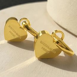 Boucles d'oreilles de styliste pour femmes, en or 14 carats, en forme de cœur, lettres à la mode, ne se fanent jamais, avec boîte-cadeau, pour fête, mariage, bijoux, cadeau