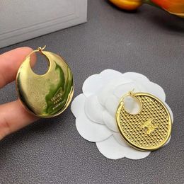 Oorbellen ontwerper voor vrouwen 18k goud vergulde ronde ontwerpstudie met geschenkdoos damesfeestje