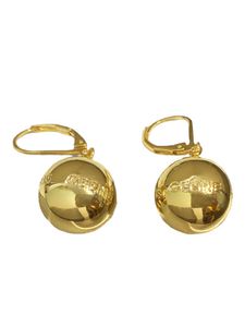 Pendientes de diseñador para mujer, Plata de Ley 925, bola de Metal Vintage, colgante con letra C, aro con caja para fiesta, bodas, regalo de joyería