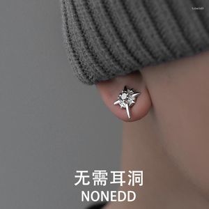 Boucles d'oreilles Designer pour femmes Dos North Star Clip d'aspiration d'oreille magnétique Mens Hip Hop Style Accessoires simples Indolore Earless Piercing Croix
