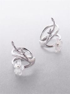 Oorbellen Designer voor dames Ear Cuff Thaya White Cherry Blossom 925 Zilver clip bloem ronde manchet zonder piercing elegant fijn je7342016