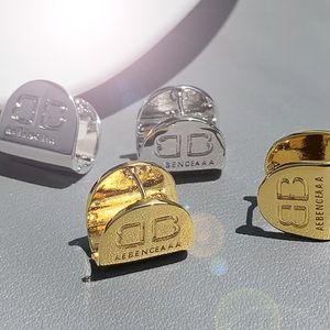 Boucles d'oreilles de styliste pour femmes, couleur or, clou en métal B avec boîte, bijoux de fête, cadeau